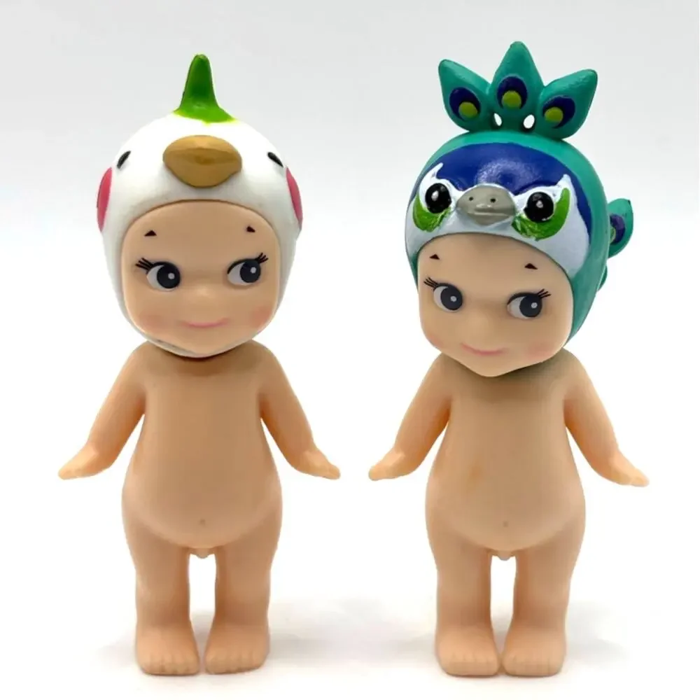 Set of 2 New Unbranded Kewpie/Angel Mini Figures, Parrot & Peacock Costumes